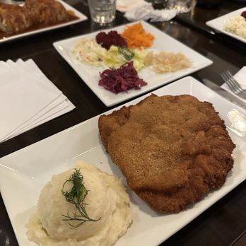 Polonica Restaurant - Pork Cutlet with mashed potato and house salad - Polish Near Me - Brooklyn, New York