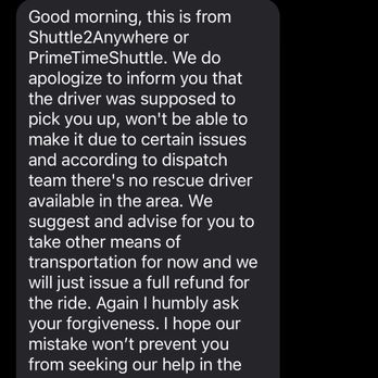 Prime Time Shuttle - Text from customer service . - Airport Shuttles Near Me - Inglewood, California