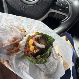 Jerk chicken & mango sandwich Jerk chicken & mango sandwich