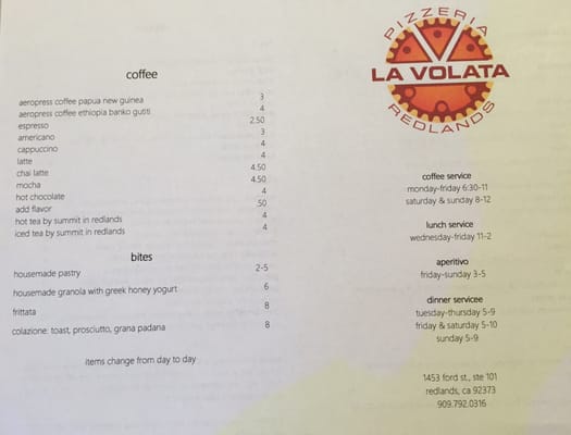 Menu photo 5 La Volata Pizzeria Redlands, CA