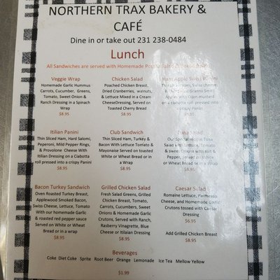 Menu photo 4 Northern Trax Bar and Grille Afton, MI