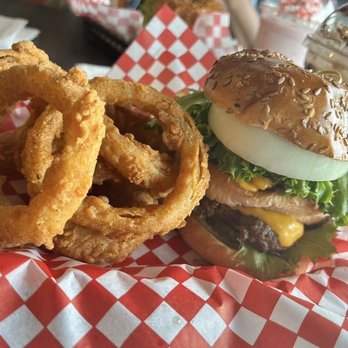 Burgers@ Apollo - Huge burger and Onion Rings! - Burgers Near Me - Camp Springs, Maryland