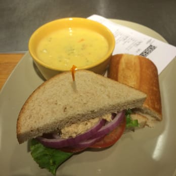 Panera Bread - Tuna salad sandwich and cream of broccoli soup. - Salad Near Me - Gulf Breeze, Florida Panera Bread - Tuna salad sandwich and cream of broccoli soup. - Salad Near Me - Gulf Breeze, Florida