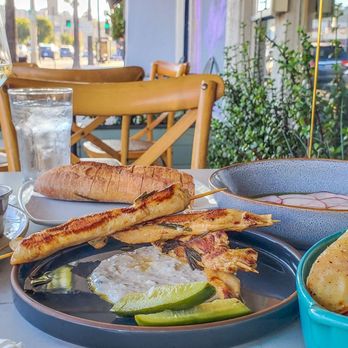 Vintage Wine + Eats - Tinned fish, chicken skewers, roasted market carrots, radish and ricotta - Wine Bars Near Me - Los Angeles, California