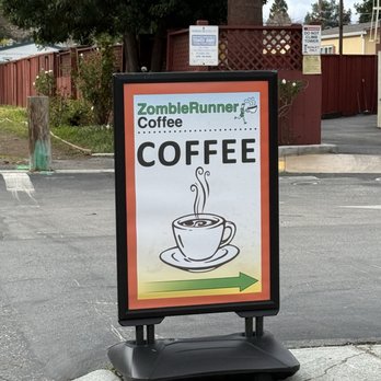 ZombieRunner Coffee - Exterior: signed directions - Coffee & Tea Near Me - Palo Alto, California ZombieRunner Coffee - Exterior: signed directions - Coffee & Tea Near Me - Palo Alto, California