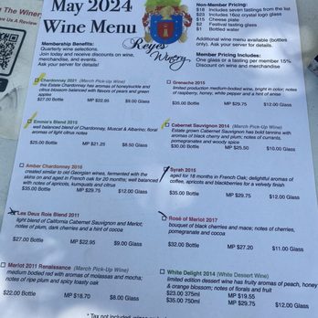 Reyes Winery - Menu - Wineries Near Me - Santa Clarita, California Reyes Winery - Menu - Wineries Near Me - Santa Clarita, California