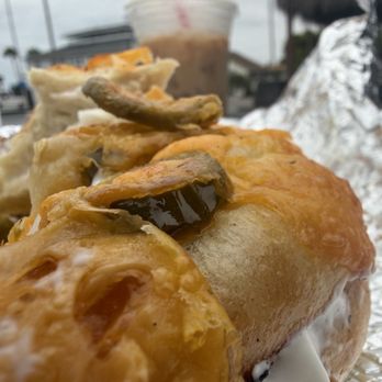 The Bagel Shack - Jalapeño cheddar bagel with plain cream cheese - Bagels Near Me - San Clemente, California