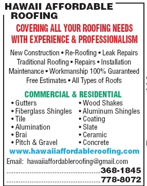 Slide of Hawaii Affordable Roofing