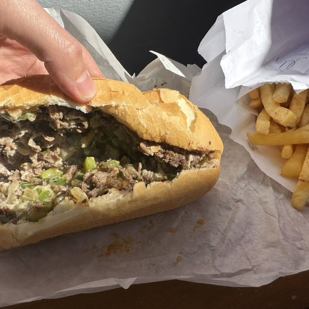 Philly Cheesesteak Sandwich with French Fries