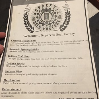 Kopacetic Beer Factory - Menu page 4 - Breweries Near Me - Monticello, Indiana
