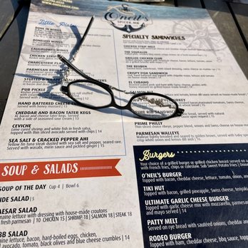 O'Neil's - Menu - New American Near Me - Spicer, Minnesota