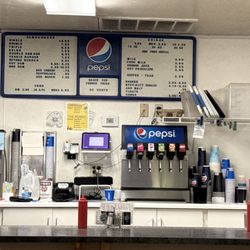 Damburger - The soda fountain and old fashioned menu.