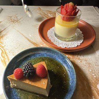 Capricho Colombian Steakhouse - Flan and Dulce de Maracuyá - Seafood Near Me - Brookline, Massachusetts
