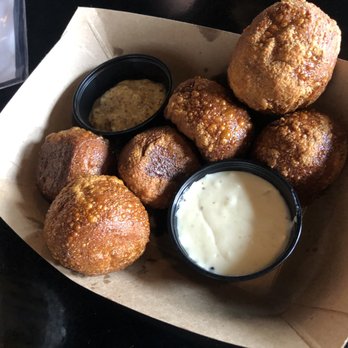 Naked River Brewing Company - Pretzel bites with mustard and queso add on - Brewpubs Near Me - Chattanooga, Tennessee Naked River Brewing Company - Pretzel bites with mustard and queso add on - Brewpubs Near Me - Chattanooga, Tennessee
