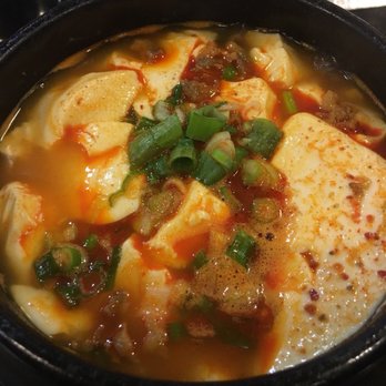 Buga Korean BBQ - Spicy tofu soup, needed to add more jalapeños and spice to get it to how I like it - Barbeque Near Me - San Diego, California