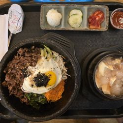 Beef Bulgogi Hot Stone Bibimbap with Mini Tofu Stew