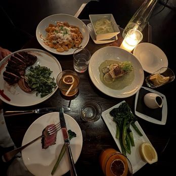 Ysabel - Mashed potatoes, hand cut rigatoni, New York strip, sea bass & broccolini - New American Near Me - West Hollywood, California Ysabel - Mashed potatoes, hand cut rigatoni, New York strip, sea bass & broccolini - New American Near Me - West Hollywood, California