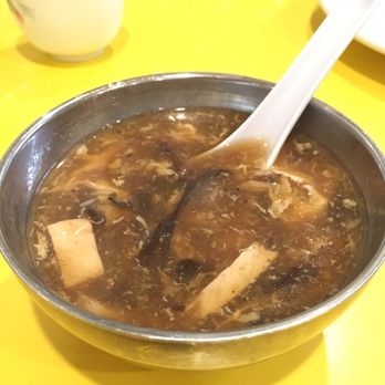 Shan Dong - Complimentary hot & sour soup. Pretty standard. Nothing special. - Chinese Near Me - Oakland, California Shan Dong - Complimentary hot & sour soup. Pretty standard. Nothing special. - Chinese Near Me - Oakland, California