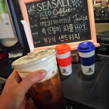 Cafe Oak - Sea salt iced coffee (tumblers are complementary with purchase of a large coffee)! - Cafes Near Me - Palisades Park, New Jersey Cafe Oak - Sea salt iced coffee (tumblers are complementary with purchase of a large coffee)! - Cafes Near Me - Palisades Park, New Jersey