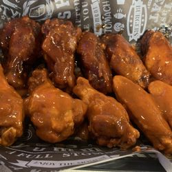Cloverbank Bowling - Cajun apple butter bbq and medium wings at Junior's Corner. Good. Located inside the bowling alley at the country club.