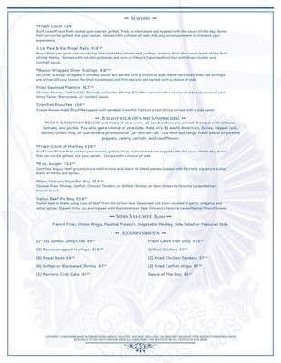 Menu photo 2 Parrish's Restaurant & Lounge Long Beach, MS