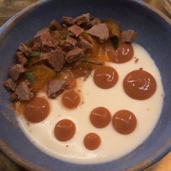 Squable - Lemon balm panna cotta 10/10 - Modern European Near Me - Houston, Texas