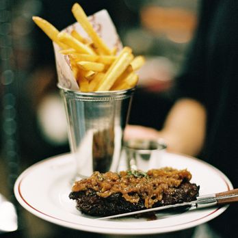 Coucou - Our best-seller, Steak Frites - made using pasture raised, grass-fed beef from Strauss Farms. - Cocktail Bars Near Me - Venice, California Coucou - Our best-seller, Steak Frites - made using pasture raised, grass-fed beef from Strauss Farms. - Cocktail Bars Near Me - Venice, California