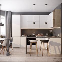 The Kitchen Depot - European Gloss White Cabinets #EuropeanCabinets #Cabintes