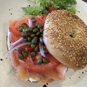 Crema Gourmet  - Salmon bagel - we ordered two so it must have been good! - Coffee & Tea Near Me - Pinecrest, Florida