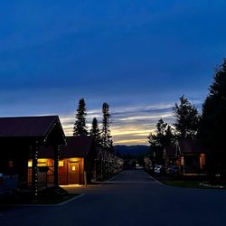 Teton Valley Resort - View of the cabin row at night