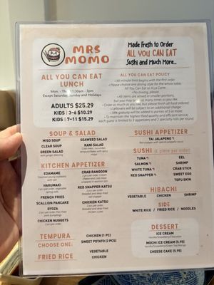 Menu photo 1 Mrs Momo Sushi Warwick, RI Menu photo 1 Mrs Momo Sushi Warwick, RI