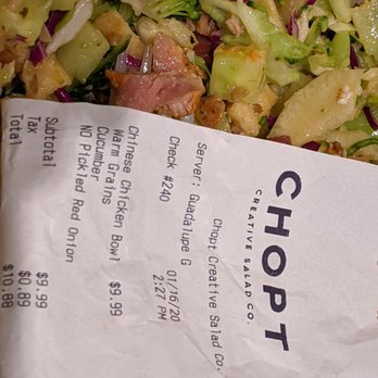 Chopt Creative Salad Co. - Guadalupe was the Hispanic cashier. - Salad Near Me - Atlanta, Georgia Chopt Creative Salad Co. - Guadalupe was the Hispanic cashier. - Salad Near Me - Atlanta, Georgia