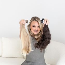 Brittini Brenes Atelier  - Brittini Brenes with her custom hair extensions. Body wave and Natural curly