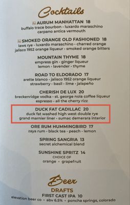 Menu photo 2 Aurum Breckenridge Breckenridge, CO