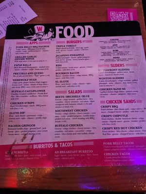 Menu photo 5 Werewolf San Diego, CA