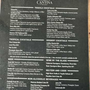 Sergio's Cantina - Drink menu - Mexican Near Me - Lahaina, Hawaii Sergio's Cantina - Drink menu - Mexican Near Me - Lahaina, Hawaii