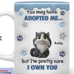 Gift to my brother...from his newly adopted 7 yr old cat!! He just loves the cup & of course, his new cup!!!