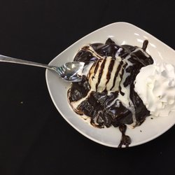Clubhouse - HUGE hot fudge brownie sundae