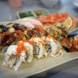 Fuji Sushi Buffet - Array of sushi put on one plate