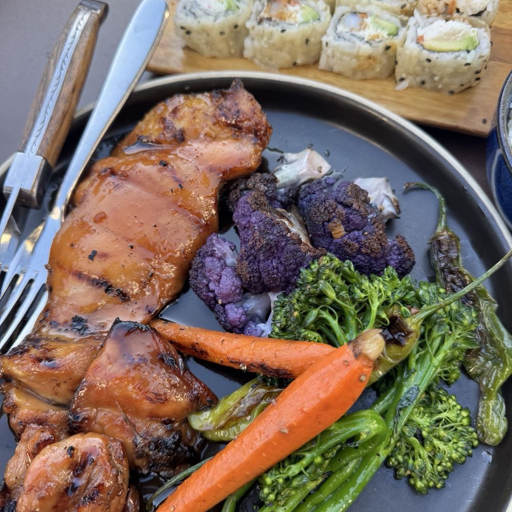 Azuki Sushi - Shrimp Tempura Roll and teriyaki chicken - Sushi Bars Near Me - San Diego, California Azuki Sushi - Shrimp Tempura Roll and teriyaki chicken - Sushi Bars Near Me - San Diego, California