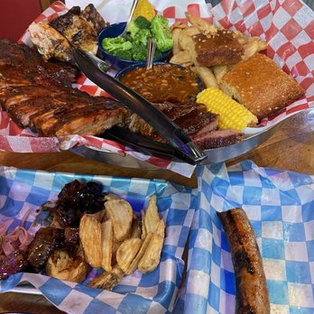 Famous Dave's - Platter and riblets and sausage - Barbeque Near Me - Rancho Cucamonga, California Famous Dave's - Platter and riblets and sausage - Barbeque Near Me - Rancho Cucamonga, California