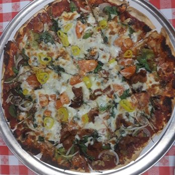 Pizzarelli's - My Favorite toppings; bacon, onion, bell paper, basil and cheese.... - Pizza Near Me - Ellisville, Missouri Pizzarelli's - My Favorite toppings; bacon, onion, bell paper, basil and cheese.... - Pizza Near Me - Ellisville, Missouri