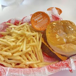 Steak ’n Shake - Garlic double burger with fries