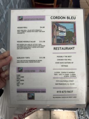 Menu photo 7 Cordon Bleu San Francisco, CA