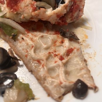 Bronco Billy's Pizza Niles - Undercooked dough. That is not the cheese :( - Pizza Near Me - Fremont, California