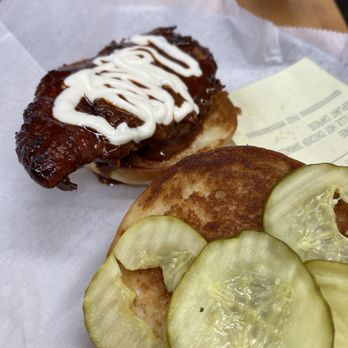 The Real Deal - a sandwich with pickles on it - Burgers Near Me - West Roxbury, Massachusetts
