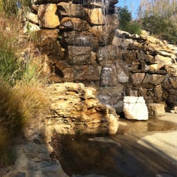 Waterfall behind stage. Waterfall behind stage.