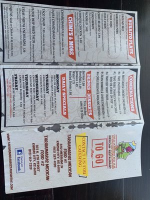 Menu photo 2 Tarahumaras Mexican Restaurant # 2 Kansas City, KS