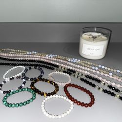 Metta Meditation Studio - Handmade Mala necklaces, bracelets, and candle by Sara