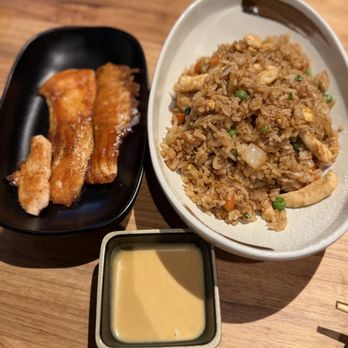 Mrs Momo Sushi - Hibachi salmon and chicken fried rice - Pan Asian Near Me - Warwick, Rhode Island Mrs Momo Sushi - Hibachi salmon and chicken fried rice - Pan Asian Near Me - Warwick, Rhode Island